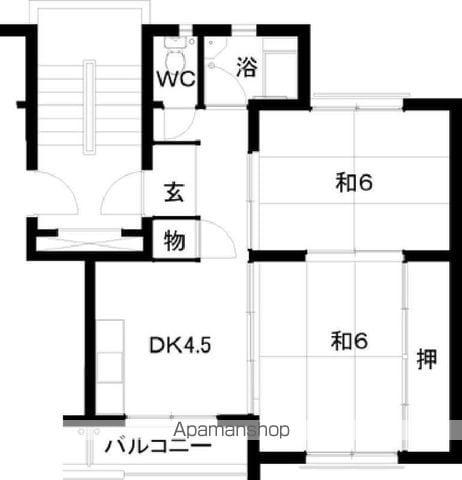 名島500棟・600棟(2DK/1階)の間取り写真