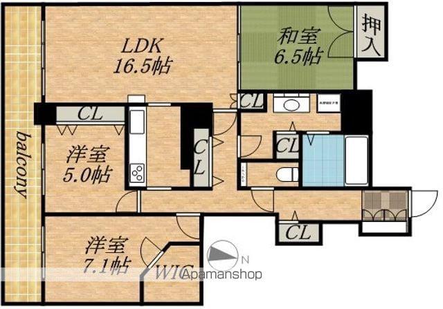 知事公館前タワーレジデンス(3LDK/10階)の間取り写真