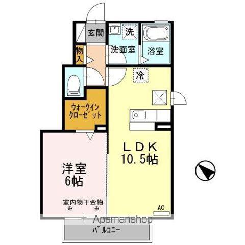 ウィンクルムⅡ(1LDK/1階)の間取り写真