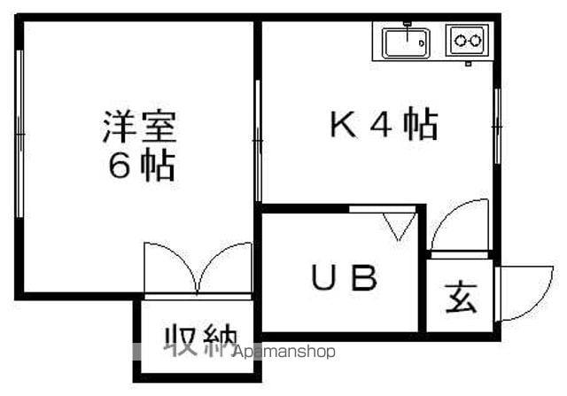 ソシアル向井(1DK/2階)の間取り写真