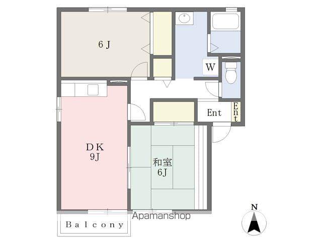 マ・メゾン・樹庭夢Ⅱ(2DK/2階)の間取り写真