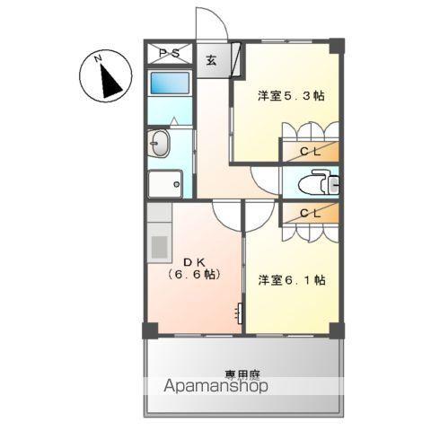 メゾン・エスポアールⅠ(2DK/1階)の間取り写真