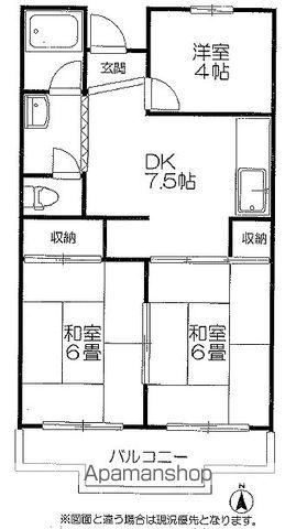 吹上マンション(3DK/1階)の間取り写真