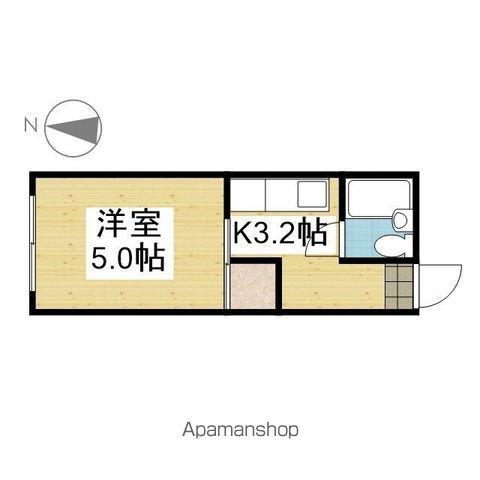 マンションサンライン(1K/3階)の間取り写真
