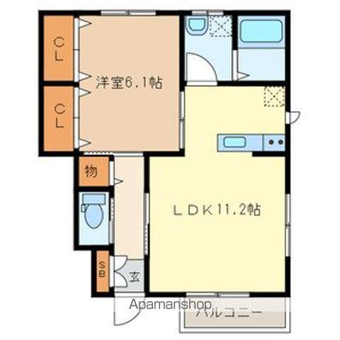 ARBRE(1LDK/1階)の間取り写真