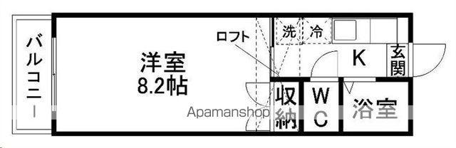 サリューベル(1K/1階)の間取り写真