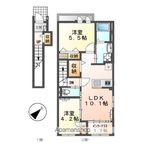 プロムナード(2LDK/2階)の間取り写真