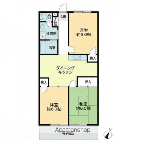 フォブールたかぎ(3DK/1階)の間取り写真