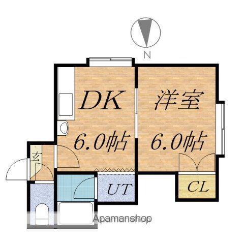 サウス花川(1DK/1階)の間取り写真