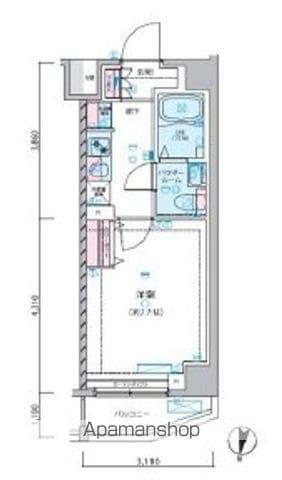 ジェノヴィア練馬春日町スカイガーデン(1K/3階)の間取り写真