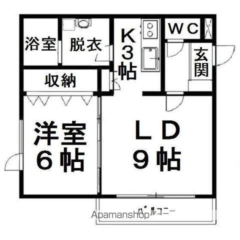 ジョージラピュタ(1LDK/1階)の間取り写真