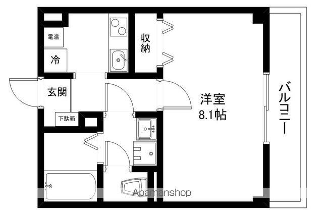 サンパティークOM(1K/1階)の間取り写真