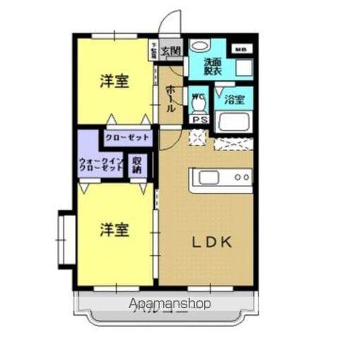 サニーコート風花(2LDK/3階)の間取り写真