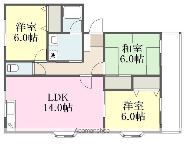 スプリエ道後(3LDK/3階)の間取り写真