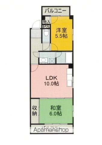 香流シンシア(2LDK/4階)の間取り写真
