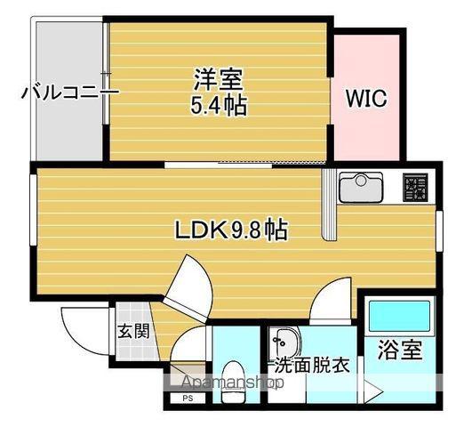 CRECIA和白東Ⅲ(1LDK/2階)の間取り写真