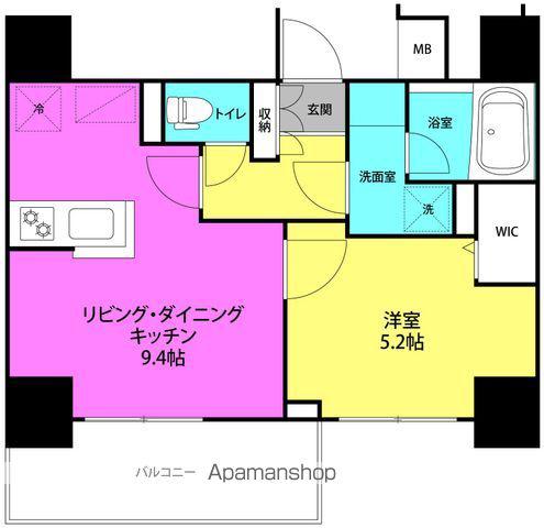 アーバネックス南森町イースト(1LDK/2階)の間取り写真