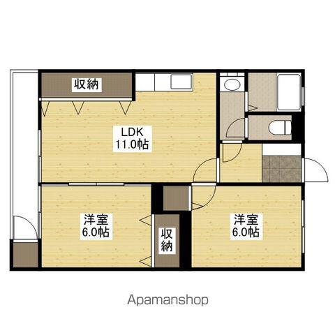 アルル屋代(2LDK/2階)の間取り写真