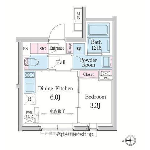 デュオメゾン渋谷(1DK/4階)の間取り写真