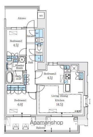 GRANPASEO丸の内(3LDK/5階)の間取り写真