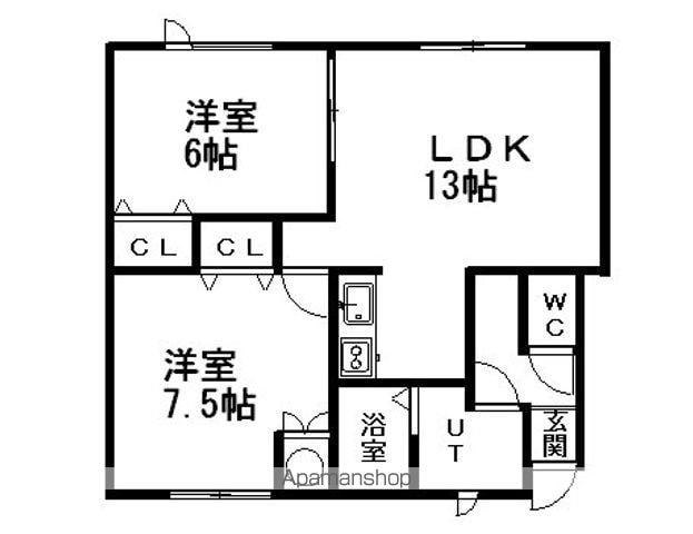 フローラルハイツ(2LDK/2階)の間取り写真