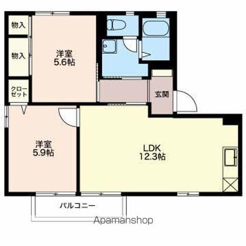 フレグランスファミーユ(2LDK/2階)の間取り写真