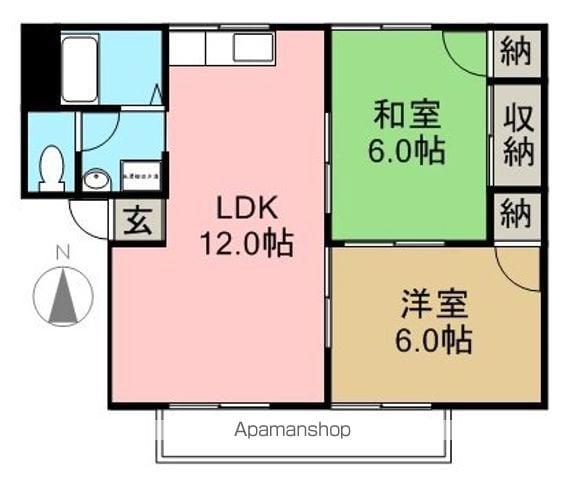 メゾン・ド・東雲(2LDK/2階)の間取り写真
