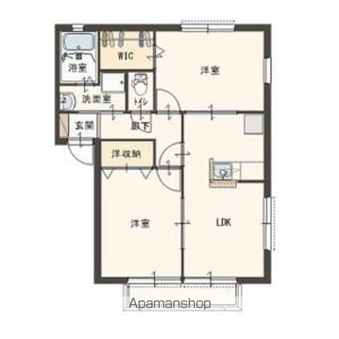 サンフローラB(2LDK/1階)の間取り写真