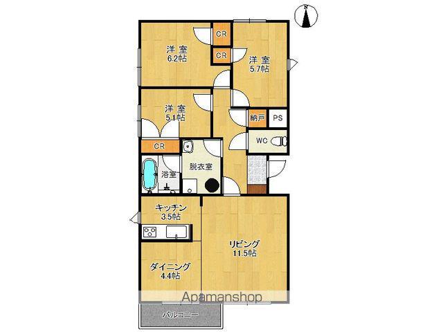 メゾンメリディアン(3LDK/3階)の間取り写真