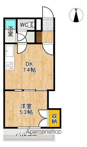 コーポラスNAO(1DK/4階)の間取り写真