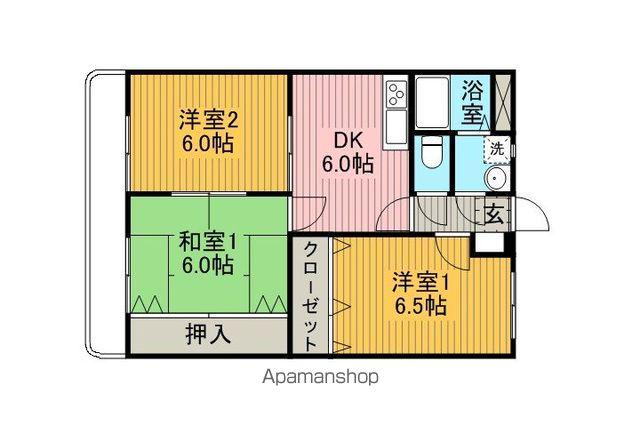 コンシェール天星(3DK/2階)の間取り写真