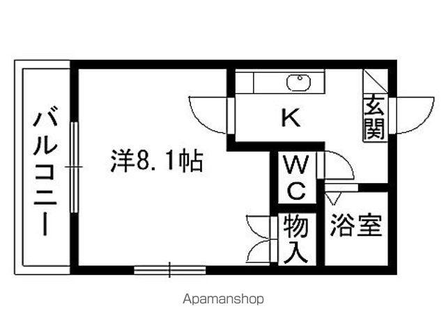 アバントヒルズ(1K/1階)の間取り写真