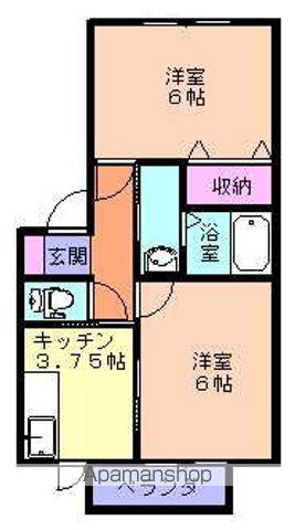 グレース ドマーニ B棟(2K/1階)の間取り写真