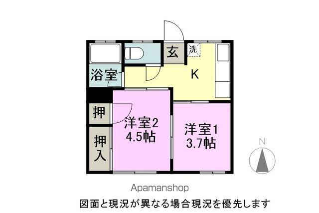 シティハイムつつゐ(2K/2階)の間取り写真