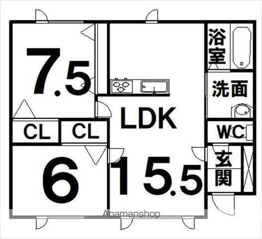 根室本線 札内駅 徒歩19分 1階建 築13年(2LDK)の間取り写真