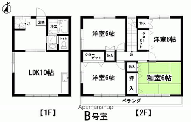 常磐線 内郷駅 徒歩18分 2階建 築32年(4LDK)の間取り写真