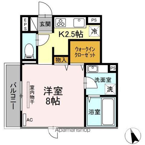 グランドゥール八乙女駅前 Ⅰ(1K/2階)の間取り写真
