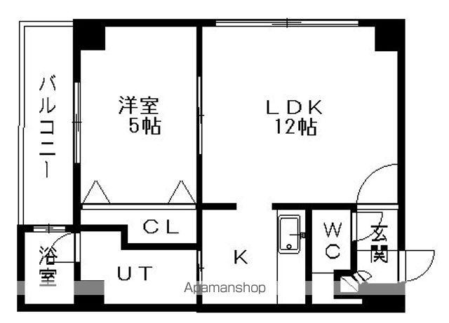 陶管ビル(1LDK/5階)の間取り写真