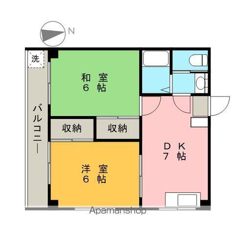 ハイツ・オークフィールド(2DK/2階)の間取り写真