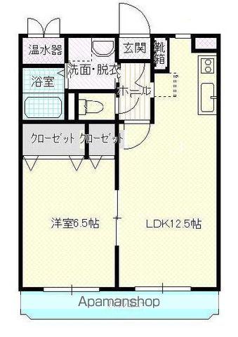 ユーミー伏石Ⅱ(1LDK/3階)の間取り写真
