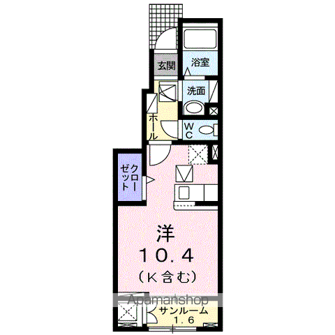 BEST HOUSE Ⅵ(ワンルーム/1階)の間取り写真