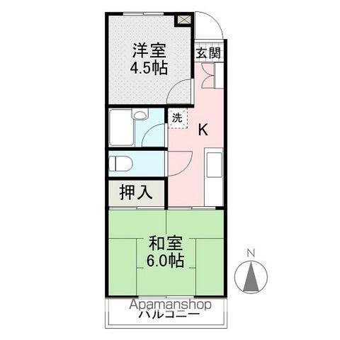 ドムスシーハイル(2K/1階)の間取り写真