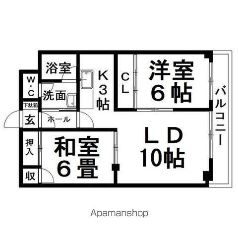 シュトラール4・6(2LDK/3階)の間取り写真
