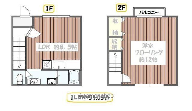 シャンブル江戸川Ⅷ(1LDK/1階)の間取り写真