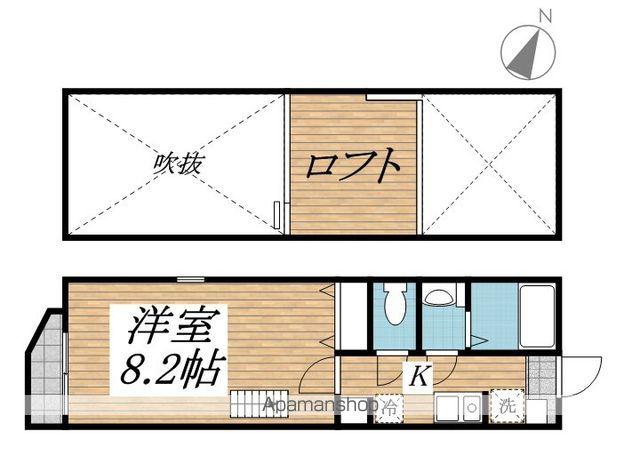 サニーテラス和田町(1K/2階)の間取り写真