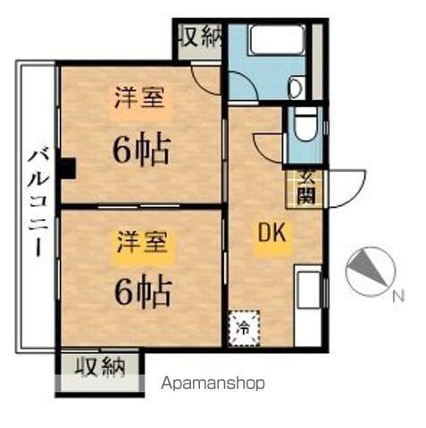 エテルナ西八王子(2DK/3階)の間取り写真