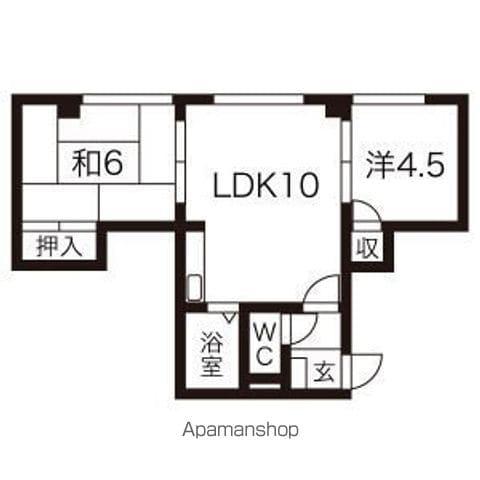 シティハウス月寒(2LDK/4階)の間取り写真