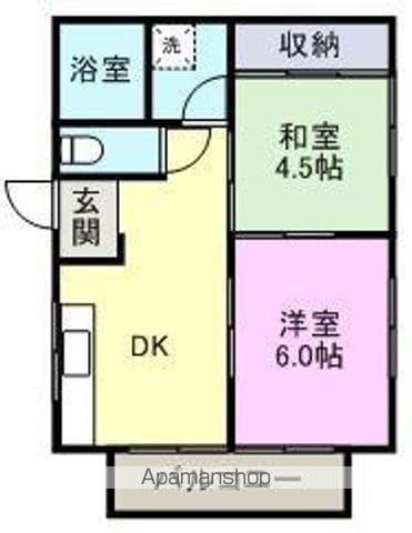 クリーンポートハウス(2DK/2階)の間取り写真