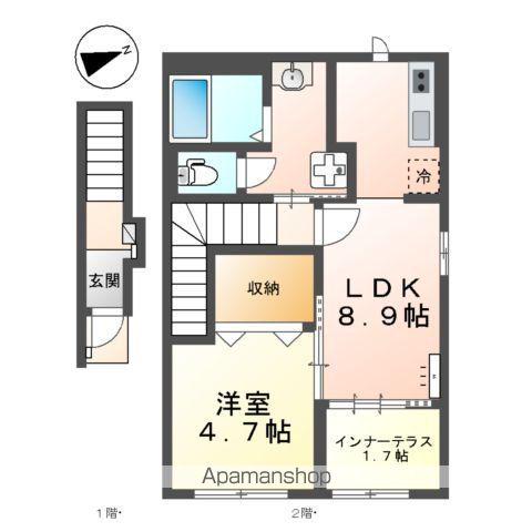 プラン デスポワール(1LDK/2階)の間取り写真