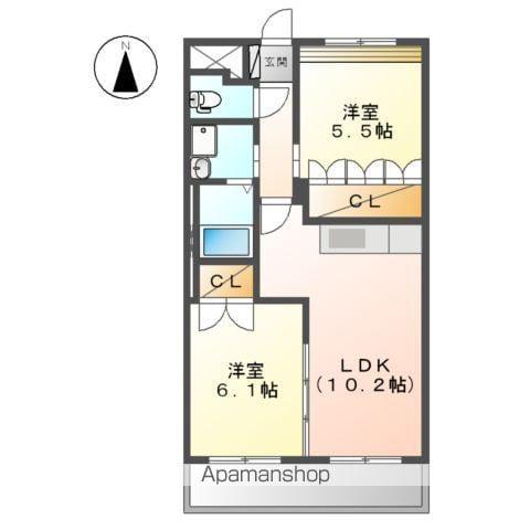 NYM74(2LDK/2階)の間取り写真